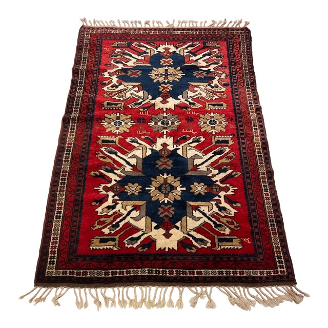 Vintage Kazak Wool Rug For Sale