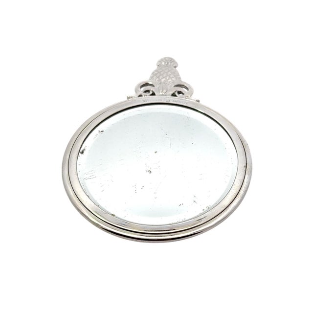 1990s Tiffany & Co Pineapple Hand Mirror Sterling Silver 58 Grams Estate For Sale - Image 5 of 10
