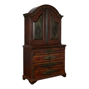 Original Hand Painted Swedish Cabinet Cupboard, Dated 1818