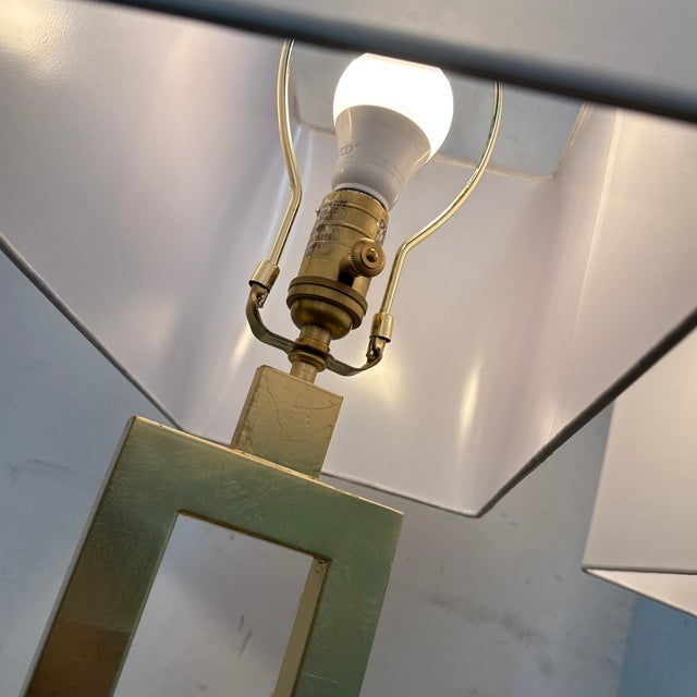 Restoration Hardware Clarke Gilt Gold Table Lamps, Pair For Sale - Image 12 of 12