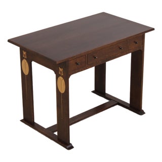Stickley Harvey Ellis Inlaid Arts & Crafts Oak Desk For Sale