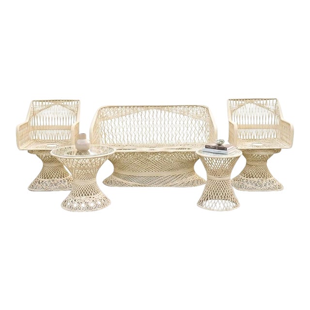 Russel Woodard Spun Fiberglass 5 Piece Patio Set, Circa 1960's For Sale
