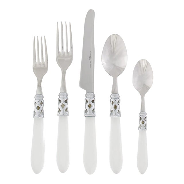 VIETRI Aladdin Brilliant Flatware Clear Five-Piece Place Setting For Sale