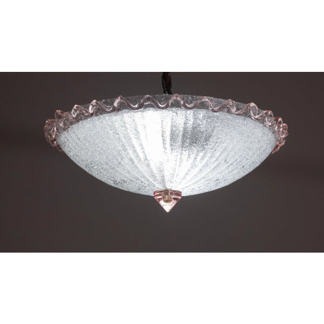 1960s Italian Pink Murano Glass Ceiling Fixture, Murano, 1960 For Sale - Image 5 of 11