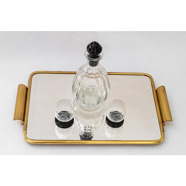 Art Deco Brass Serving Plate with Mirror, 1920s For Sale - Image 13 of 14