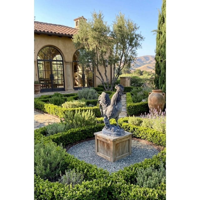 Vintage Rustic Cast Iron Rooster Garden Statuary For Sale - Image 11 of 11