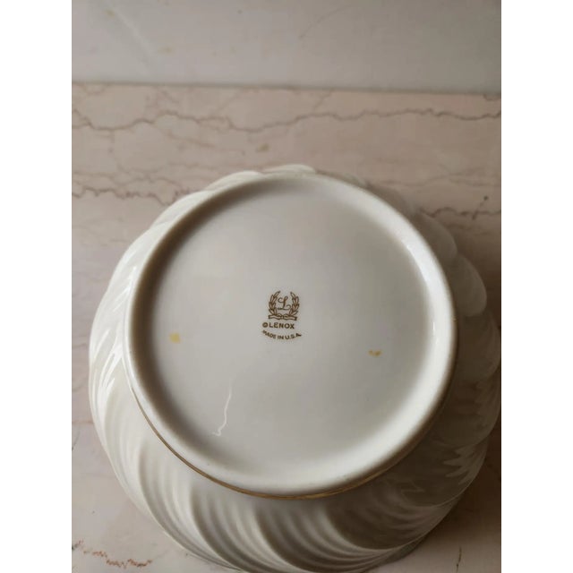 Metal Late 20th Century Sophisticated Vegetable Bowl Gold Trim by Lenox For Sale - Image 7 of 10