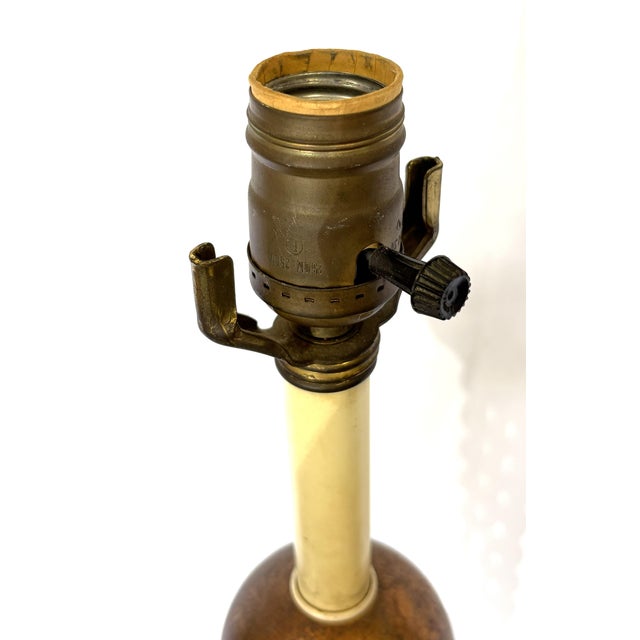 Metal 1950's Mid-Century Modern Tall Twisted Metal Table Lamp For Sale - Image 7 of 15