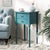 Modern End Table With Storage Drawers in Teal For Sale - Image 3 of 4