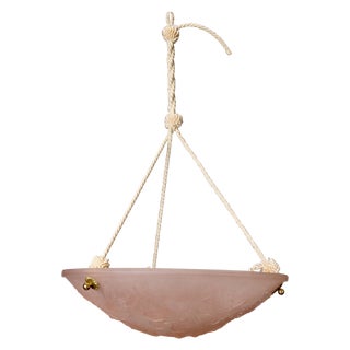 French Art Deco Molded Glass Light Fixture For Sale