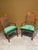 Pair of Mid-Century Transitional Cane Back Armchairs in Everlast Billiard Green Chenille (Thomasville Ceremony Style) - Set of 2 For Sale - Image 10 of 12