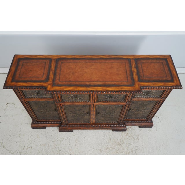 Maitland Smith Leather Top Renaissance Style Credenza Sideboard For Sale In Philadelphia - Image 6 of 18