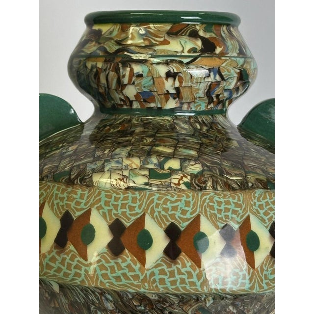 Art Deco Mixed Earth Mosaic Vase by Jean Gerbino Vallauris, France, 1955 For Sale - Image 4 of 10