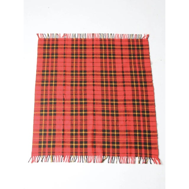 Red Vintage Plaid Throw Blanket For Sale - Image 8 of 10