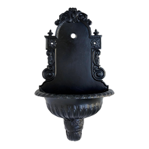 Vintage Cast Aluminum Black Wall Planter