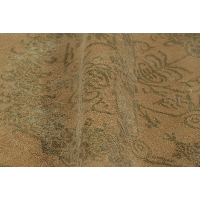 Gold Rug & Kilim’s European Style Rug in Gold With Floral Medallions “Catana” For Sale - Image 8 of 9