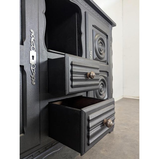 Painted Black Buffet in the style of Dudouyt For Sale - Image 5 of 7