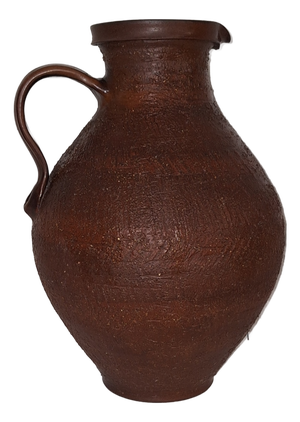 Large Vintage Handmade Ceramic Handled Jug Vase, 1970s