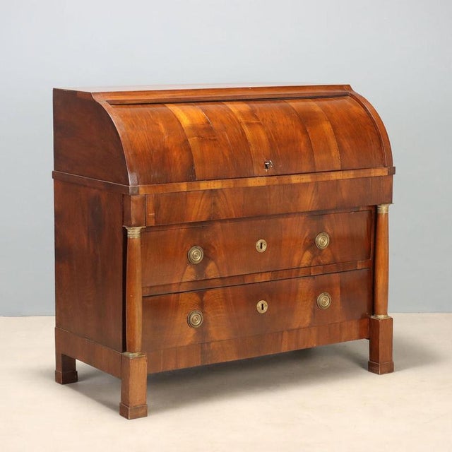 Empire Walnut Bureau with Bronze Details For Sale - Image 13 of 13