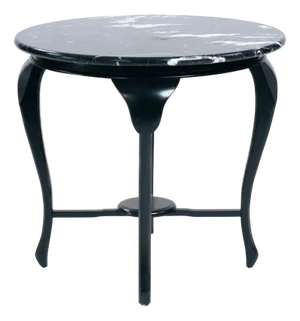 Round Black Marble Side Table, Black Forest, Germany, 1970s