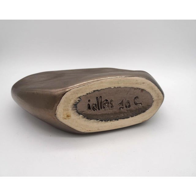 Free-Form Antracite Glazed Ceramic Vase by Max Idlas, 1970s For Sale - Image 4 of 16