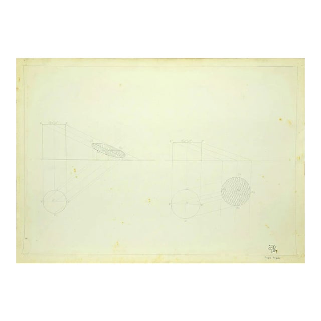 Angelo Faverio, Projection, Drawing, 20th Century For Sale
