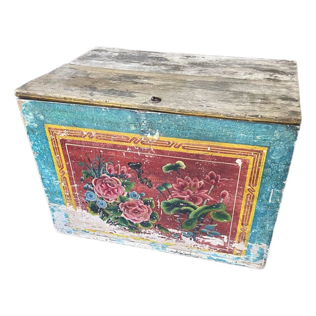 Mid 19th Century Painted Trunk For Sale