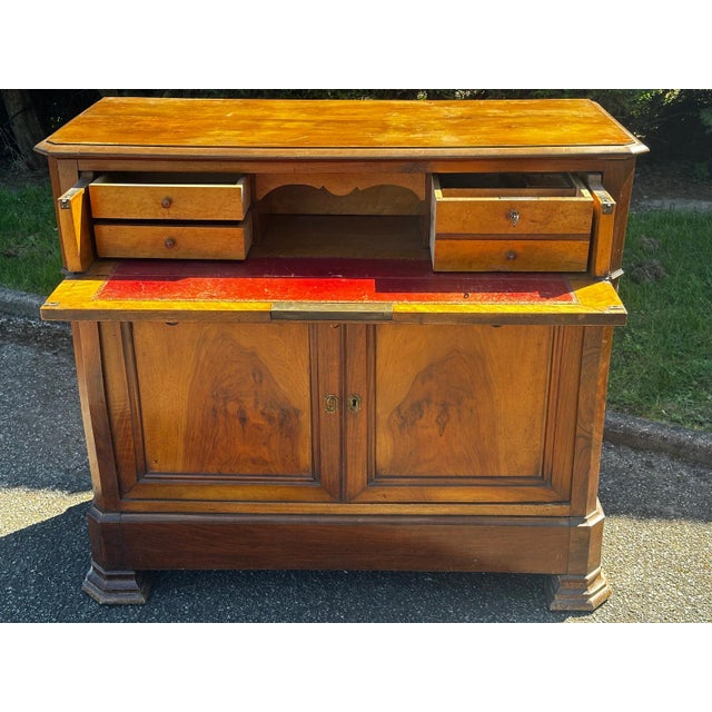 Antique Louis-Philippe Drop-Front Secretaire Desk in Walnut, 1800s For Sale - Image 11 of 18