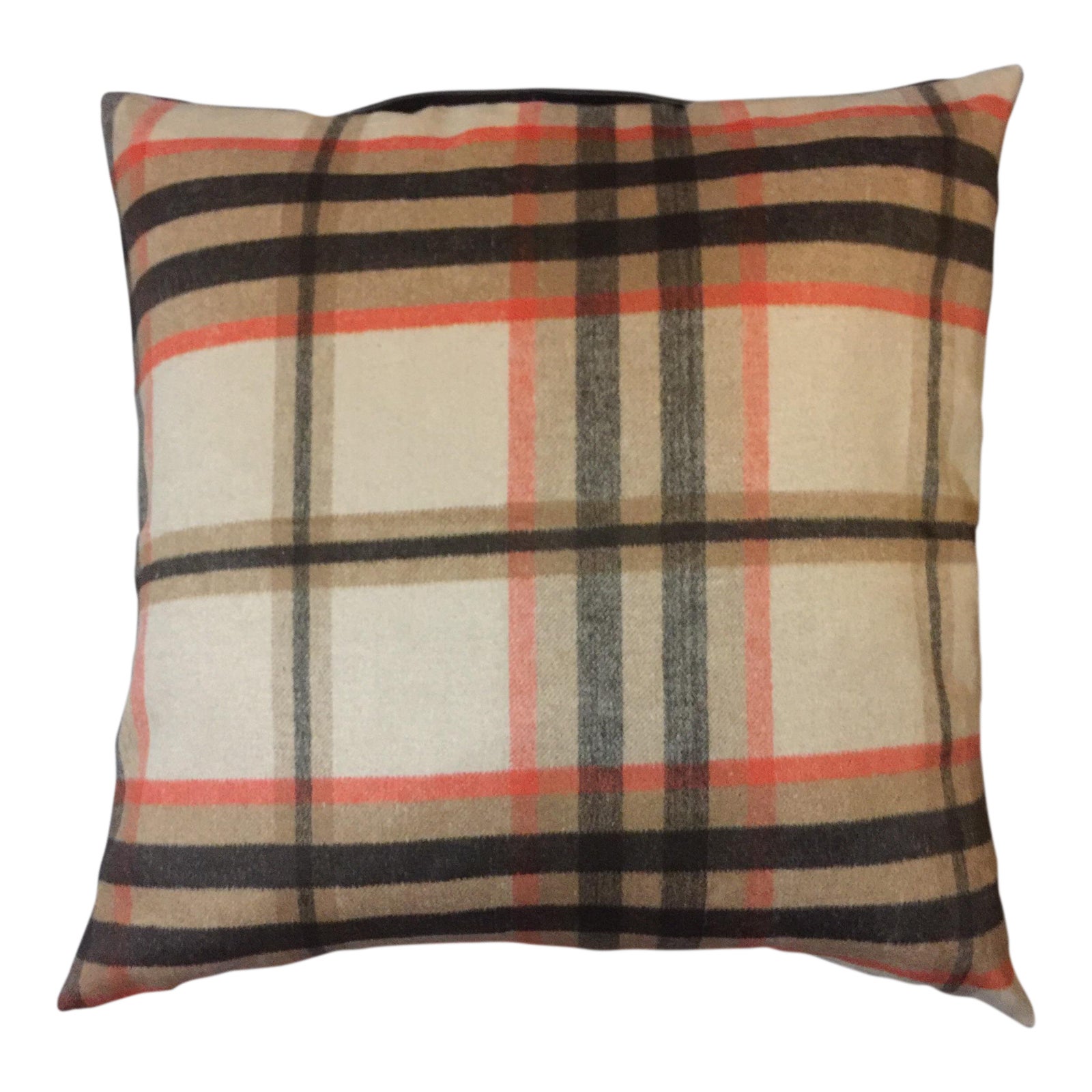 22" Burberry InspiredWoodland Wool Plaid Pillow Chairish