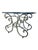 An antique French patisserie table featuring a distinctive black marble top and an ornate wrought iron base accented with...