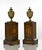 Pair of Bronze Vases French Empire, bronze metal and inlaid wood. 19th Century. Very good condition.