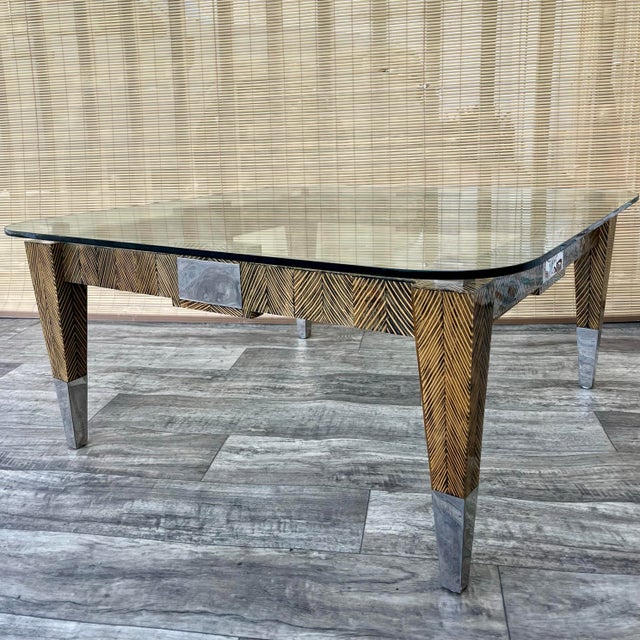 Postmodern Postmodern Coco Wood Glas Top Coffee Table by Robb & Stucky. Circa 1990s For Sale - Image 3 of 12