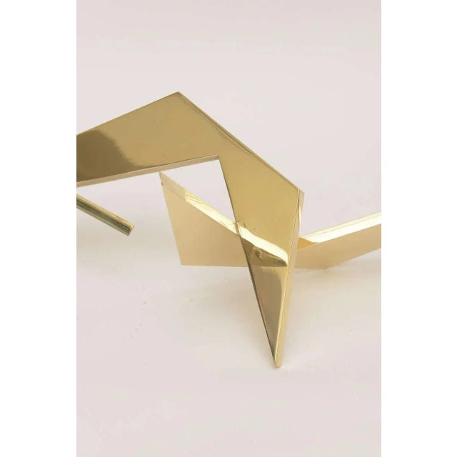 1990s Larry Mohr Signed Abstract Bronze Elongated Sculpture With Angles 1990 For Sale - Image 5 of 11