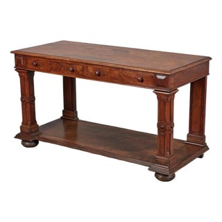 George IV Walnut & Burl Walnut Two-Drawer Console Table For Sale