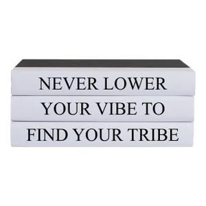 Decorative Books - Quote Book Stack - "Find Your Tribe"