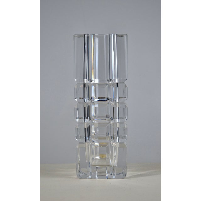 Mid-Century Modern Crystal Faceted Vase by Sven Palmqvist for Orrefors, Sweden, 1950s For Sale - Image 6 of 11