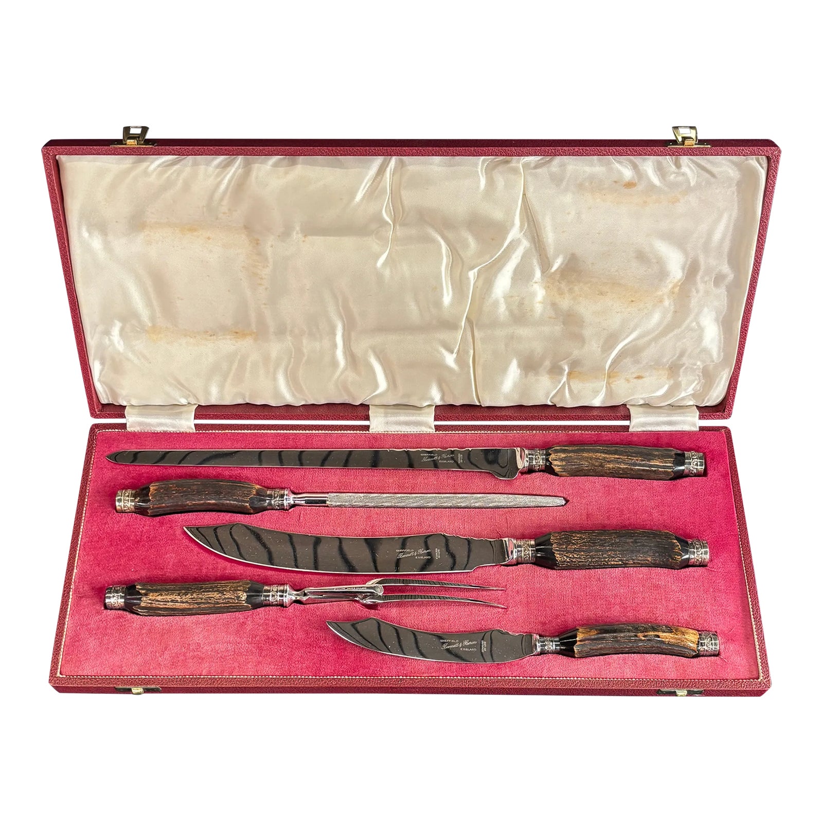 1920s Sheffield Stainless Steel Carving Set in Original Box- 5