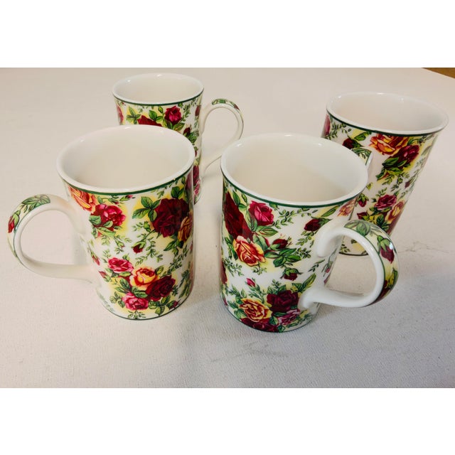 Shabby Chic Vintage Royal Albert Old Country Roses Mugs - Set of 4 For Sale - Image 3 of 5