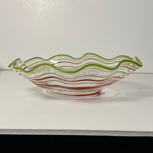 Set of 8 Peàn Doubulyu “Wavie” Hand‑Blown Art Glass Bowls, 1995–1996 For Sale In Raleigh - Image 6 of 12