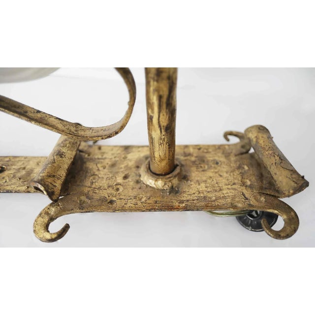 Vintage Wall Sconces - Wrought Iron With Gilt Finish - A Pair For Sale In Providence - Image 6 of 11