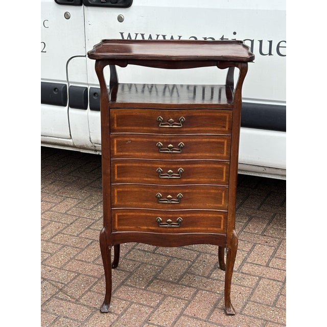 Art Noveau Inlaid Mahogany Chest of Drawers For Sale - Image 3 of 10