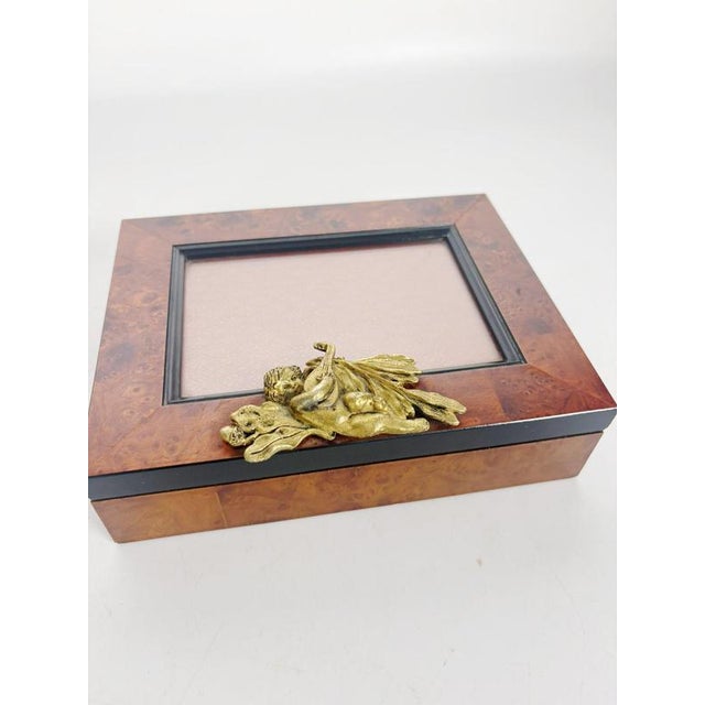 2000 - 2009 20th Century Brass, Glass and Burl Wood Box, France For Sale - Image 5 of 15