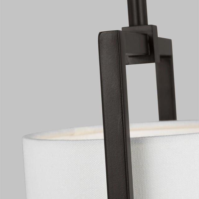 Transitional Thom Filicia by Visual Comfort Studio Sherwood 1-Light Small Pendant in Aged Iron For Sale - Image 3 of 5