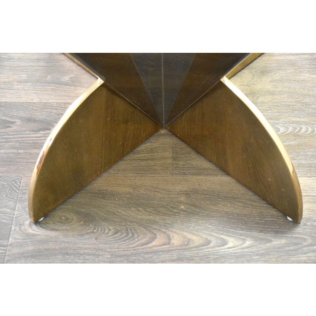 Modern Brueton Round Chrome and Brass 40” Dining Table For Sale - Image 3 of 7