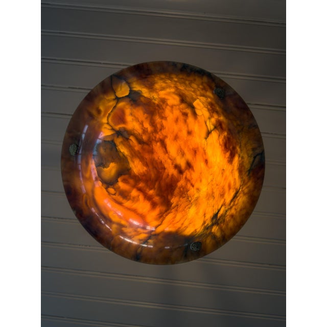 1930s Swedish Grace Alabaster Ceiling Lamp, 1930 For Sale - Image 5 of 8