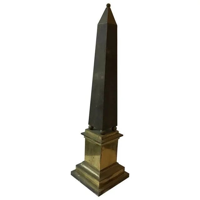 1960s Tall Italian Brass Obelisk For Sale - Image 11 of 11