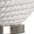 ICE WHITE GLAZED CERAMIC ROPE DESIGN WITH NICKEL BASE AND FINIAL 24h x 7w x 7d Shade Dimensions: top(15) bottom(16) side(10)