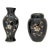 Vintage 1960s Famille Noire Black Scratch Royal Delft Lidded Ginger & Small Vase For Sale