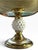 Vintage Hollywood Regency Hobnail Milk Glass & Gold-Tone Pedestal Compote Bowl For Sale - Image 9 of 9
