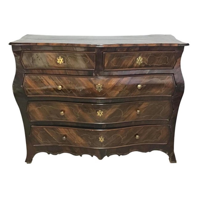 18th Century Large 18th Century Italian Rosewood Rococo Commode For Sale - Image 5 of 11